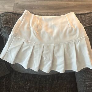 White Pleated Cheerleader Skirt